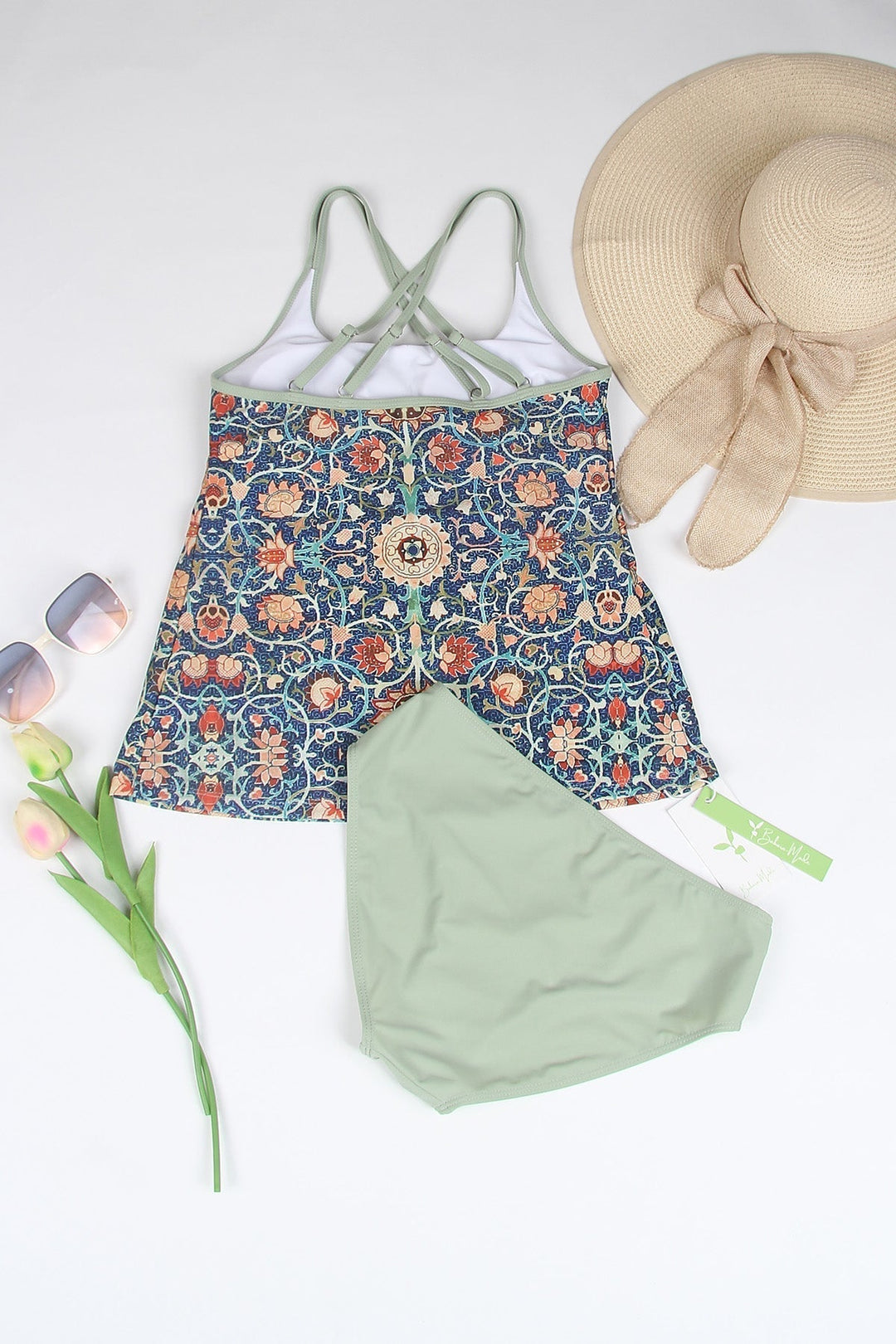 Stilvoller ärmelloser Bikini mit attraktivem Muster - SummerGlow