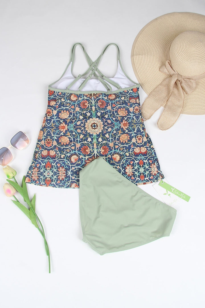 Stilvoller ärmelloser Bikini mit attraktivem Muster - SummerGlow