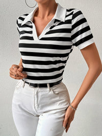 Stijlvol Gestreept Korte Mouwen T-shirt voor Dames - Julia