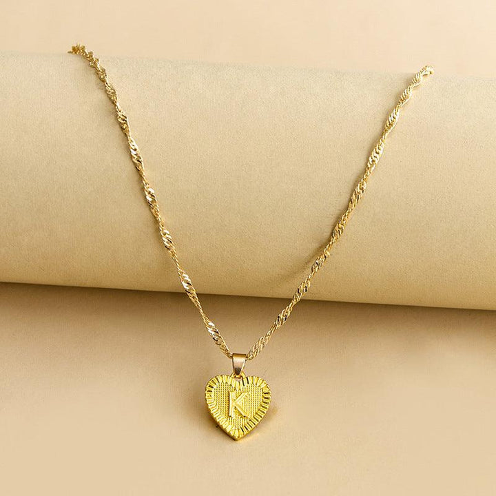 Goldene Initial Herz Anhänger Kette - Amara