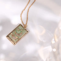 Zirkonia Vergulde Tarot Druppel Hanger Ketting - Amara