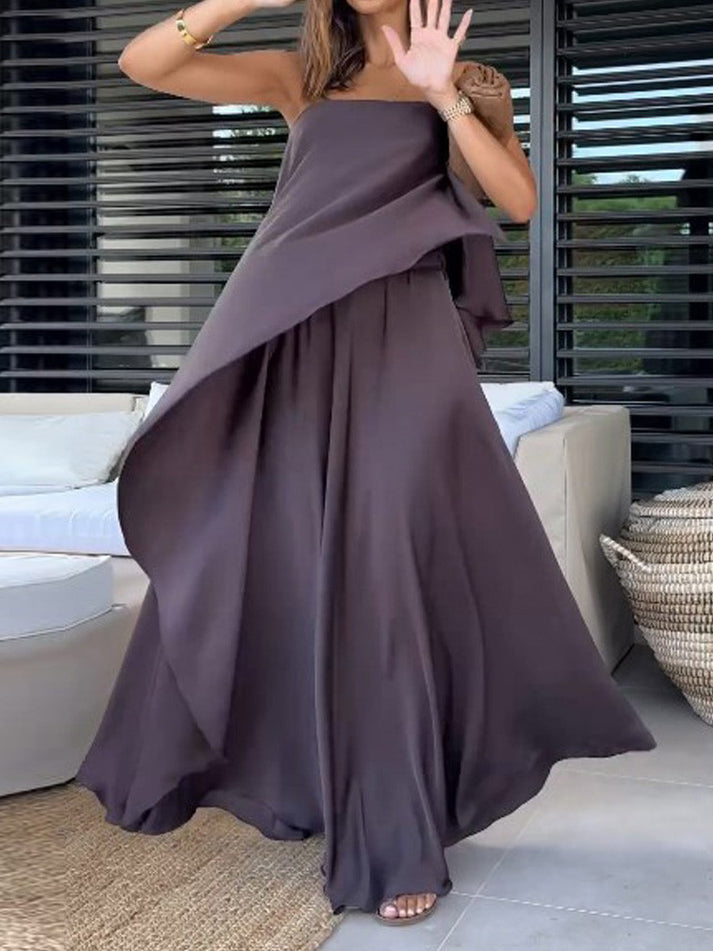 Zweiteiliges Off-Shoulder-Blusen- und Maxirock-Set für Damen – Jolina
