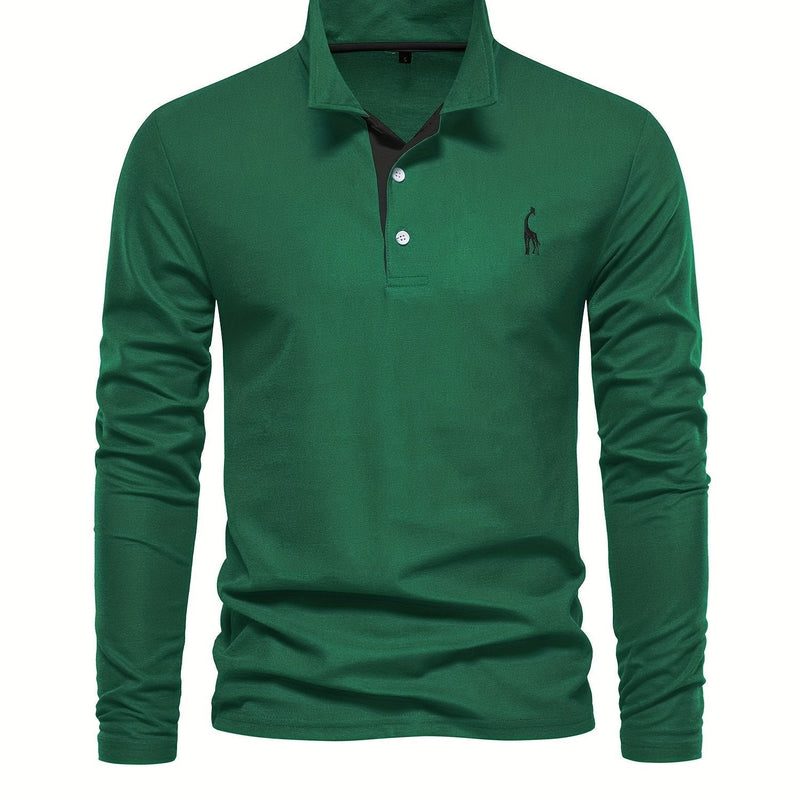 Bequemer Herren Polo mit Langen Ärmeln