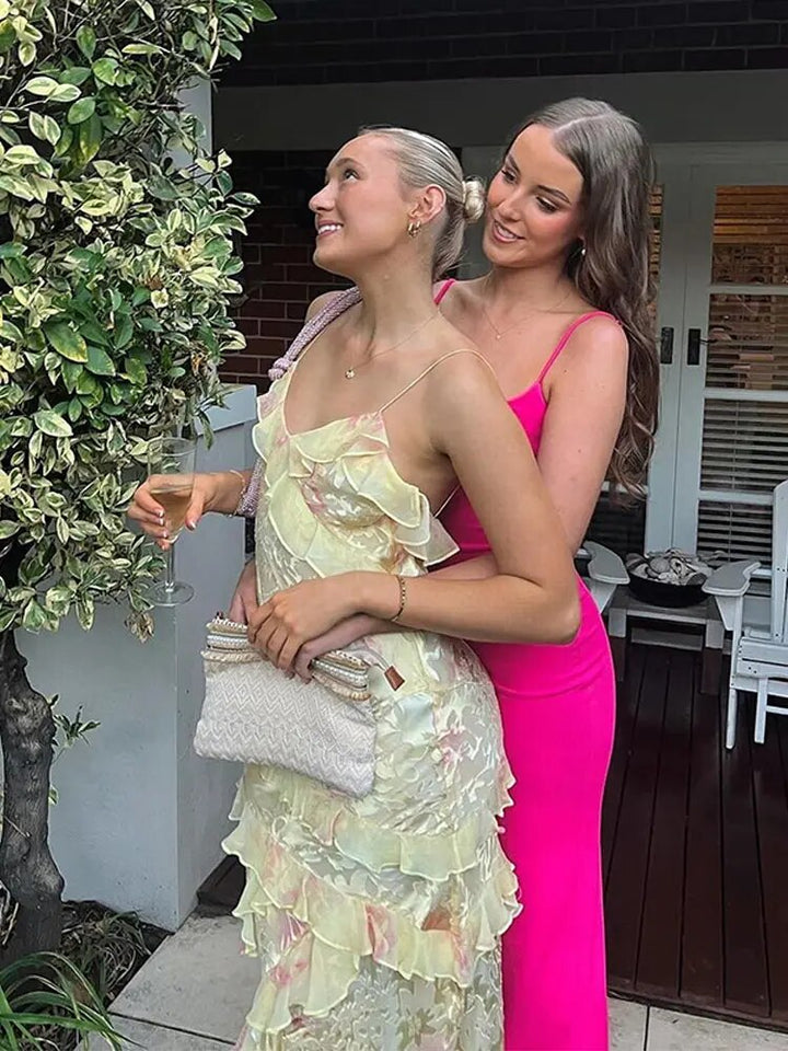Buntes Sommerkleid mit Rüschen – Liora