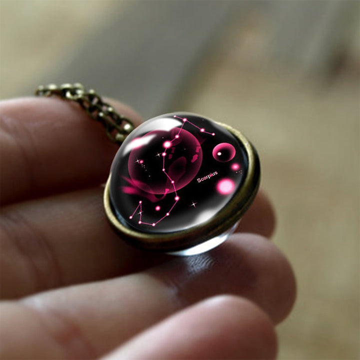 Glass 12 Zodiac Sign Protective Pendant - Sofia