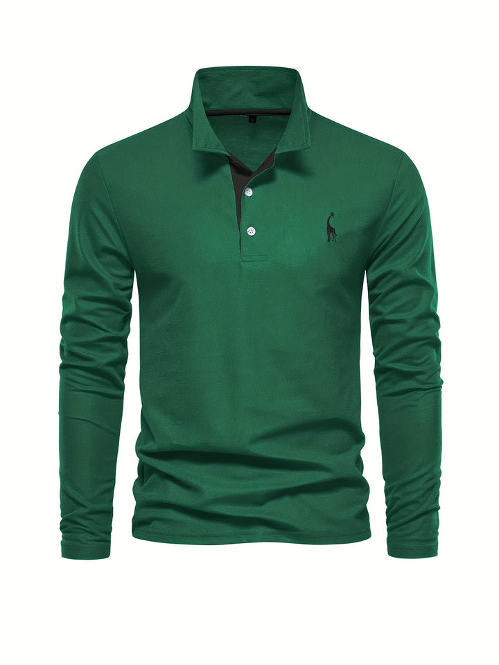 Bequemer Herren Polo mit Langen Ärmeln