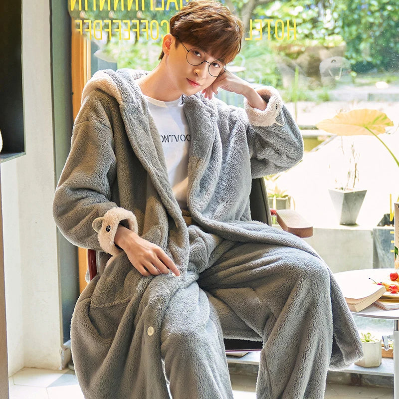 Hooded Bathrobe Set | With Matching Lounge Pants