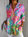 Anica Blouse with Artistic Print Pattern 1