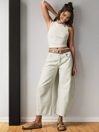 Trendige Mid-Rise Barrel Jeans - Livia