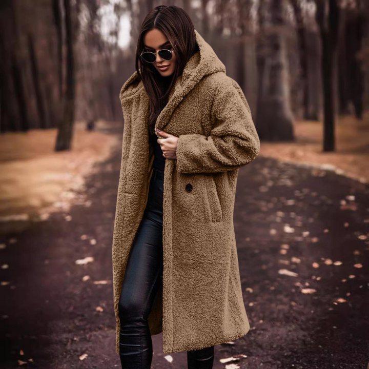 Long Women's Teddy Jacket with Hood – Maren