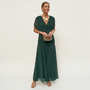 Women's Long Elegant Flowy Dress – V-Neck Sophisticated Design 1