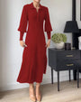 Gestricktes Midikleid mit Kragen – Loranza
