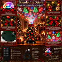 LED kerstlichtprojector met 15+ kerstontwerpen en afstandsbediening