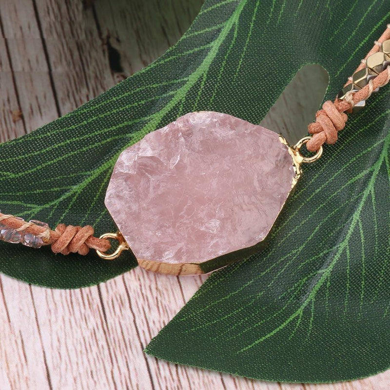 Golden Rose Quartz Bracelet - Amoria