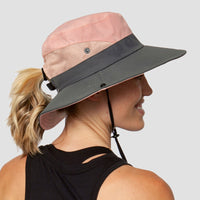 Breathable UV protection women's sun hat foldable with ponytail opening – Liane (Buy 1, Get 1 FREE)