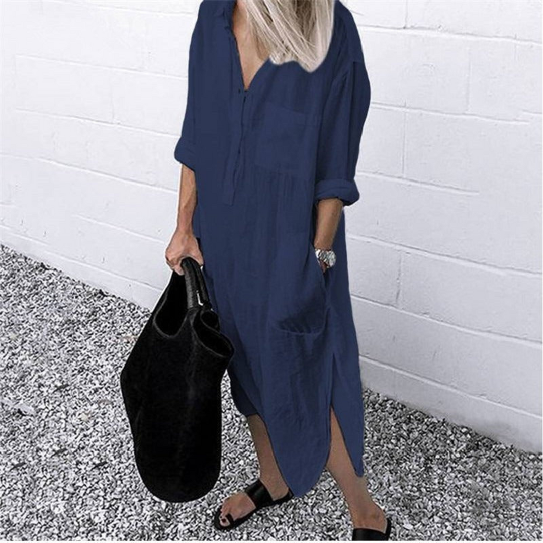 Fließendes und Bequemes Langes Sommerkleid - Mila