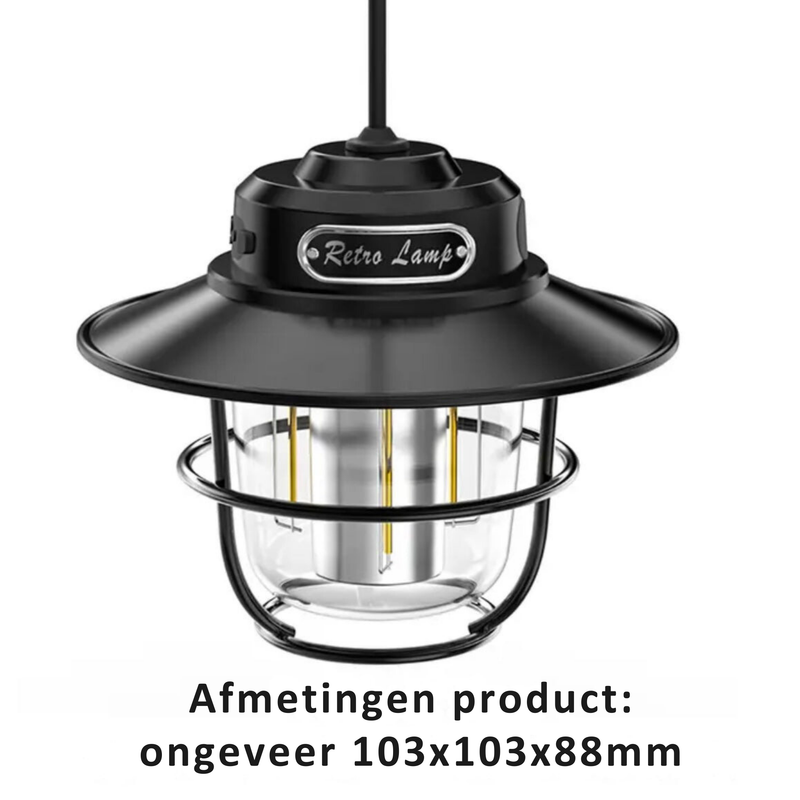 Tragbare LED Campinglampe - VintaGlow