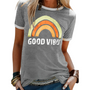 Damen-T-Shirt mit Regenbogenprint – Sunny