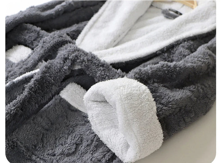 Jacquard Bathrobe | Warm and comfy fleece bathrobe