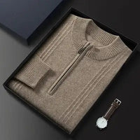 Warmer legerer Herrenpullover mit halbem Reißverschluss - Logan