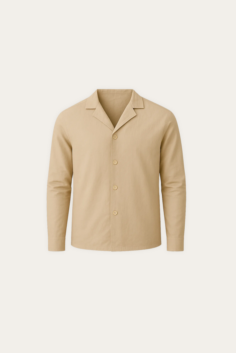 Stylish Linen Men's Shirt with Hidden Button Closure - Matteo