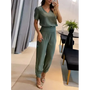 Trendiger Damen-Jumpsuit mit kurzen Ärmeln und weitem Bein - Alina