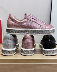 Stilvolle Plateau-Glitzer-Damensneaker - Sienna