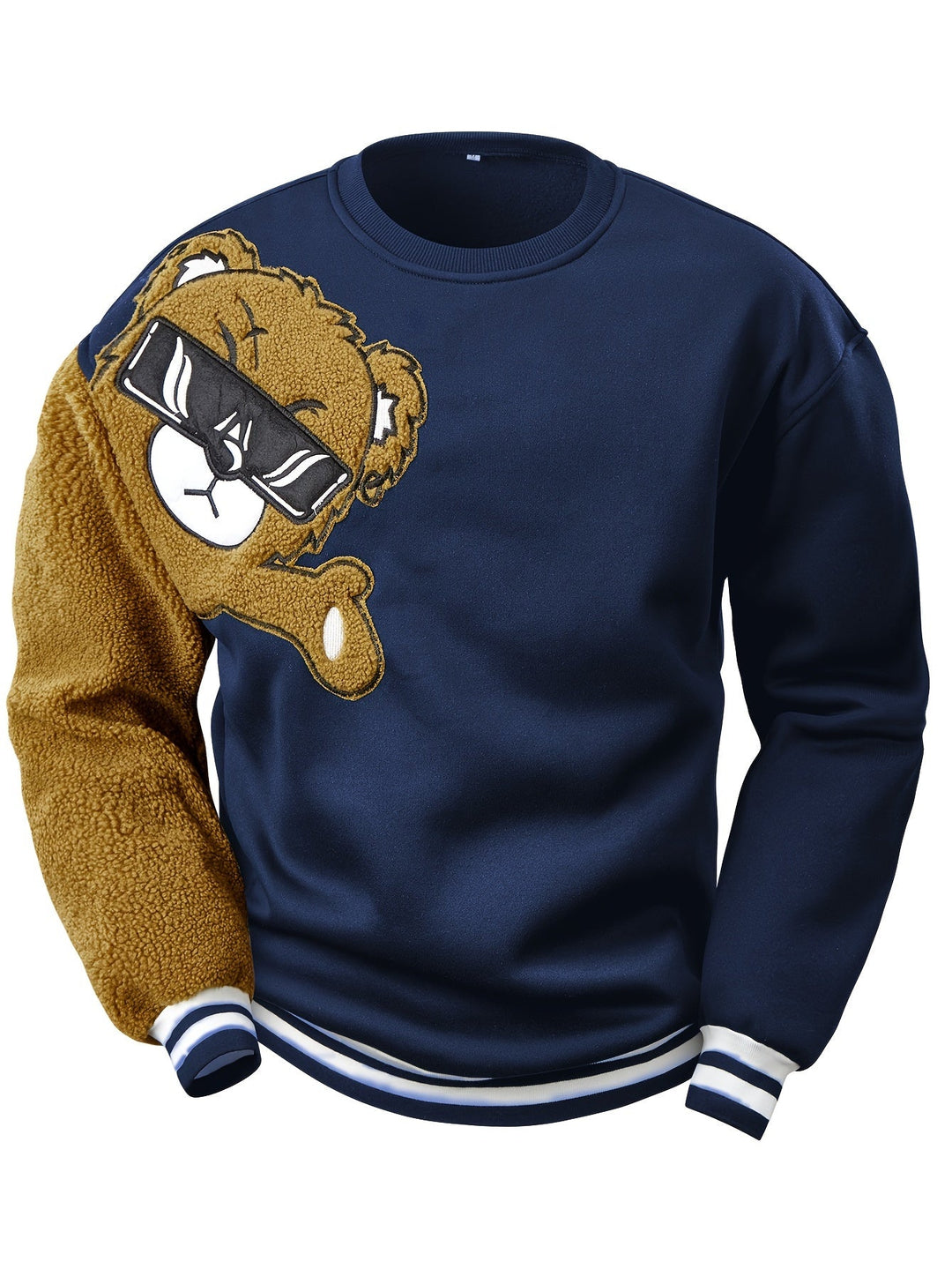 Herren Sweatshirt mit Gesticktem Cartoonbär - Jasper