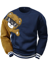 Herren Sweatshirt mit Gesticktem Cartoonbär - Jasper