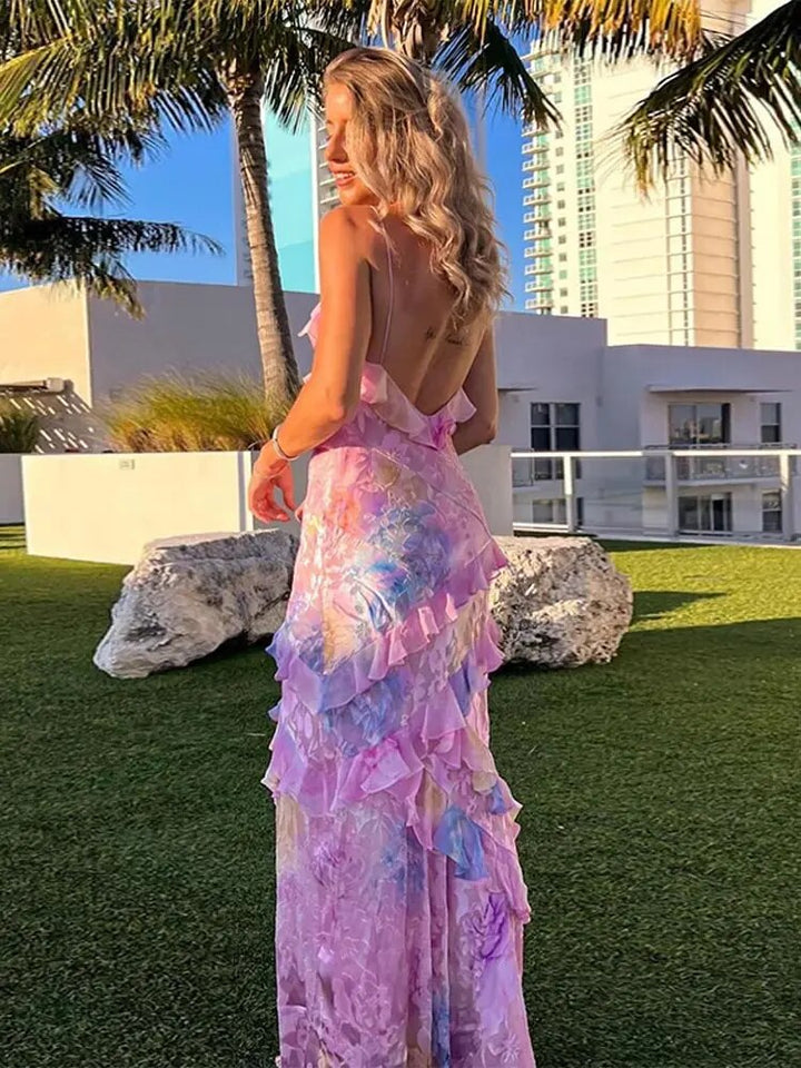 Buntes Sommerkleid mit Rüschen – Liora