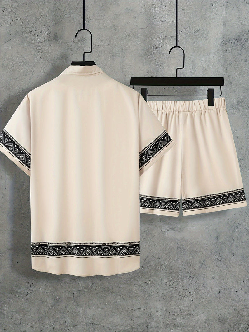Zweiteiliges Boho-Sommer-Set Herren Hemd und Shorts Casual - Malik