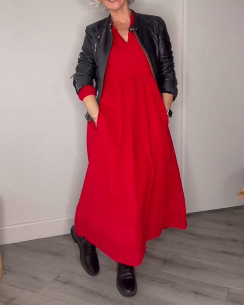 Klassisches Midikleid mit V-Ausschnitt - Eleanor