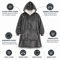 Ultra-Soft Oversized Sherpa Hoodie Blanket (with Pocket) 2