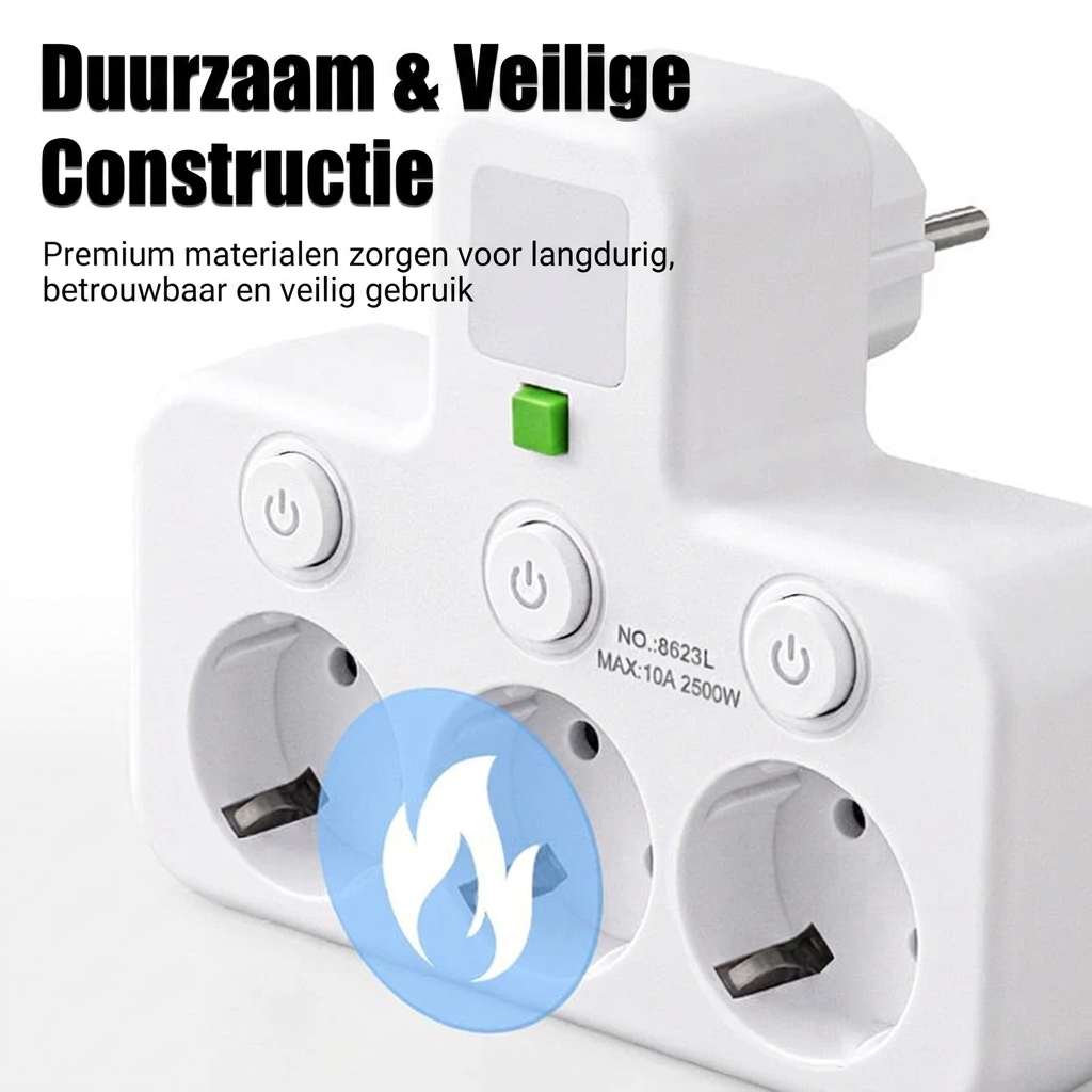 Power strip with USB and switches | Multiple outlets with surge protection 2500W