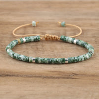 Gevlochten Armband met 2,4 mm Natuurlijke Steen Rollers - Seraphina