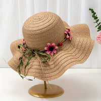 Chapeau de paille d’été pour femme avec détails floraux et fruités – Solène