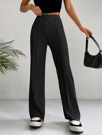 Trendige Damenhose mit hoher Taille und Plissee - Emilia