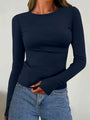 Damen-Top mit langen Ärmeln und Rundhalsausschnitt für Herbst & Winter – Vivienne