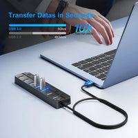 7-Port USB 3.0 High-Speed Hub with Power Switch & Long Cable (Buy 1, Take 1 FREE)-4-P all 3.0 30cm-State of Style