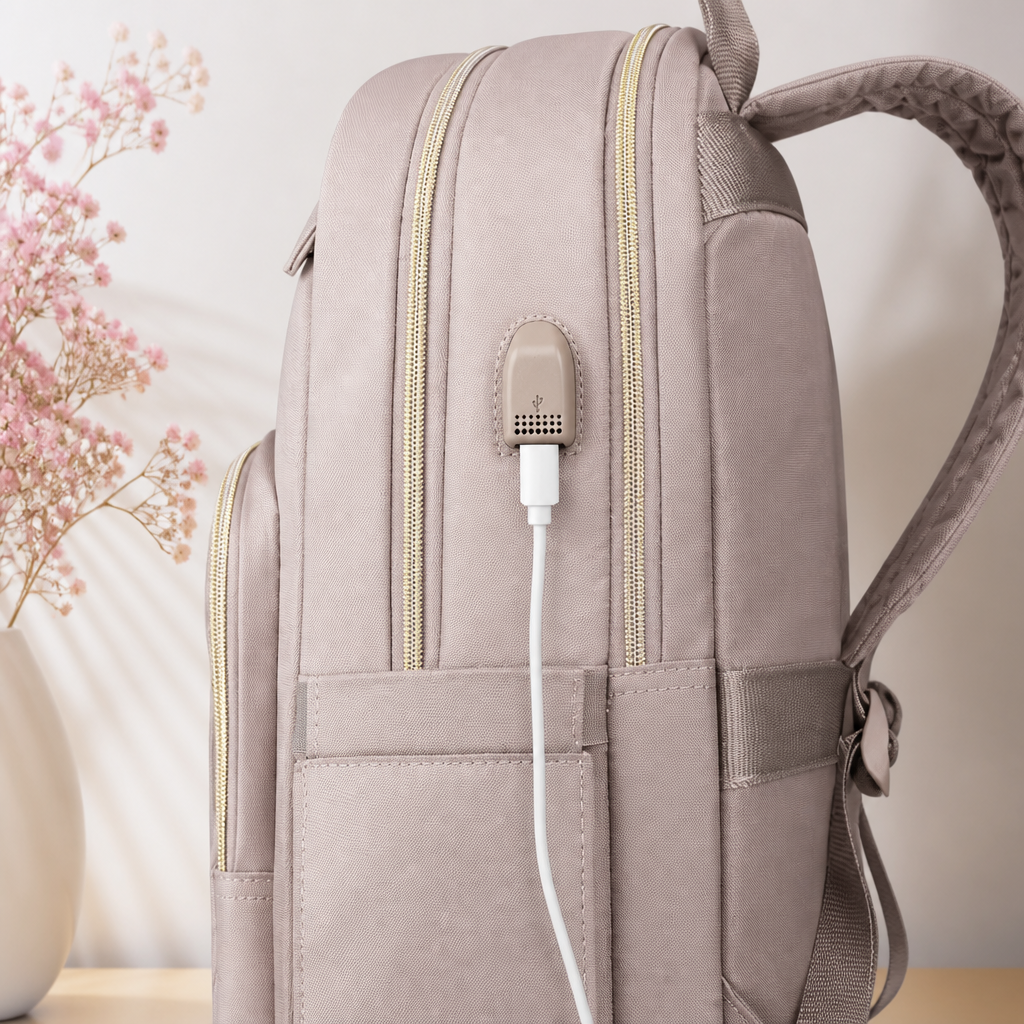 Stijlvolle Tech Rugzak voor Dames – USB & 15.6" – Carriro