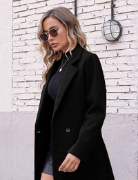Dames Winter Wollen Jas met Notch Revers - Sofia