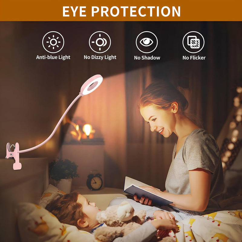 3 Kleurmodi LED Bureau Klem Lamp met Flexibele Gooseneck – Selvara