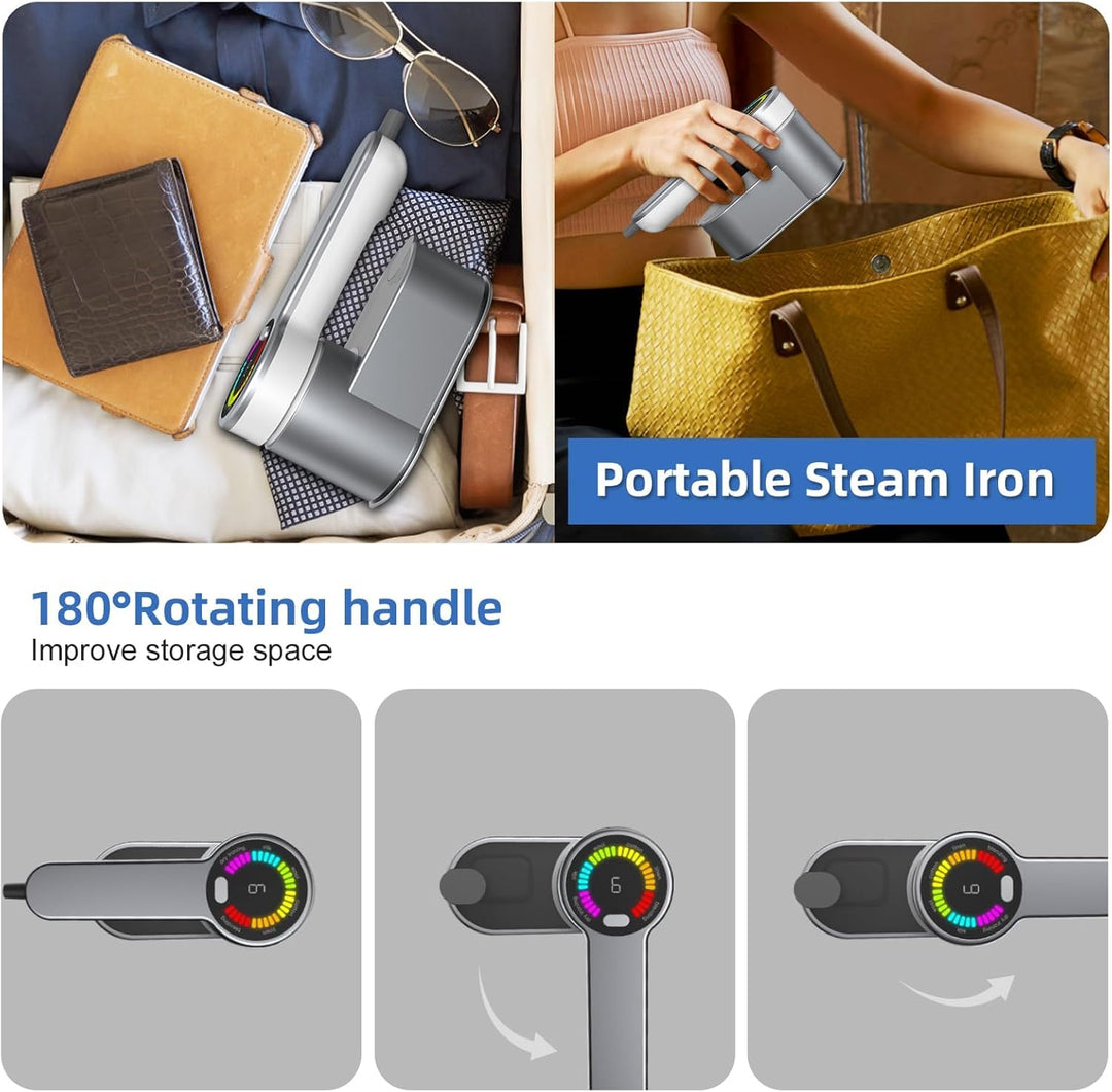 Portable travel steam iron 1200W with 6 modes and AU plug