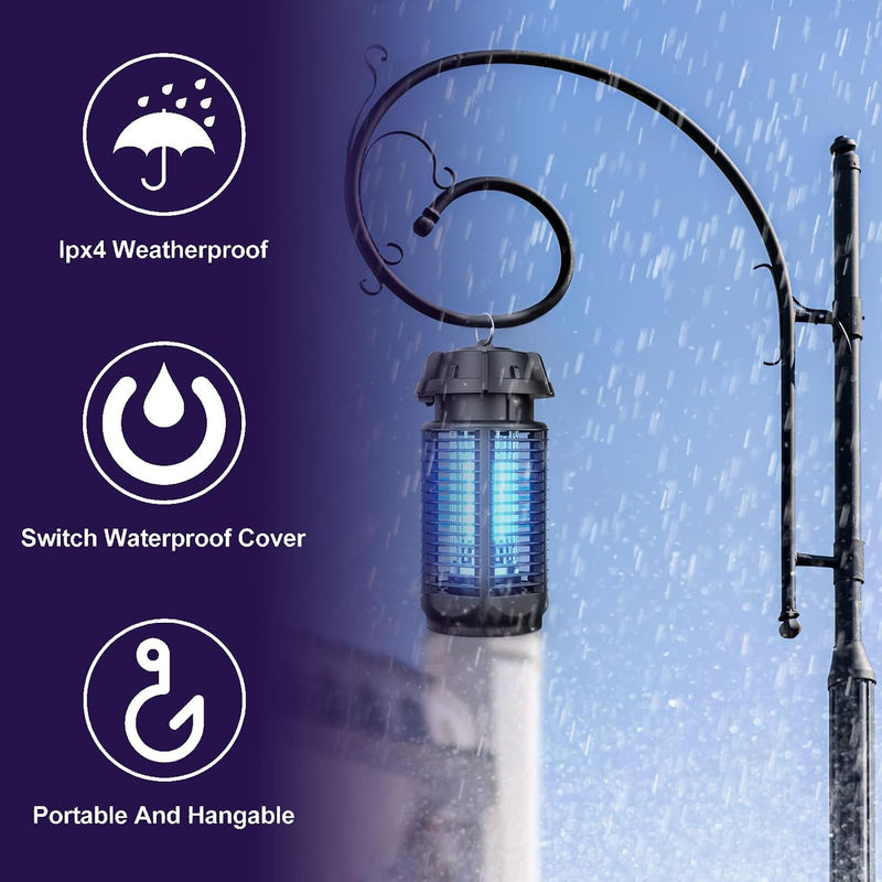 Electric Fly Killer with 20W UV Light and 4200V Grille, IPX4 Waterproof – Zeytra
