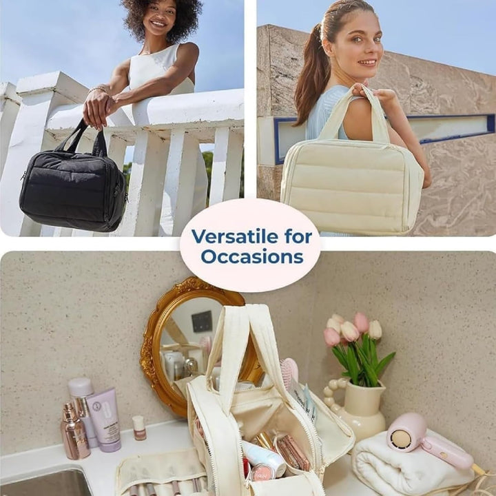 Reis Make-up Tas – Grote Waterdichte Toilettas en Make-uporganizer (4-in-1) – Selvane