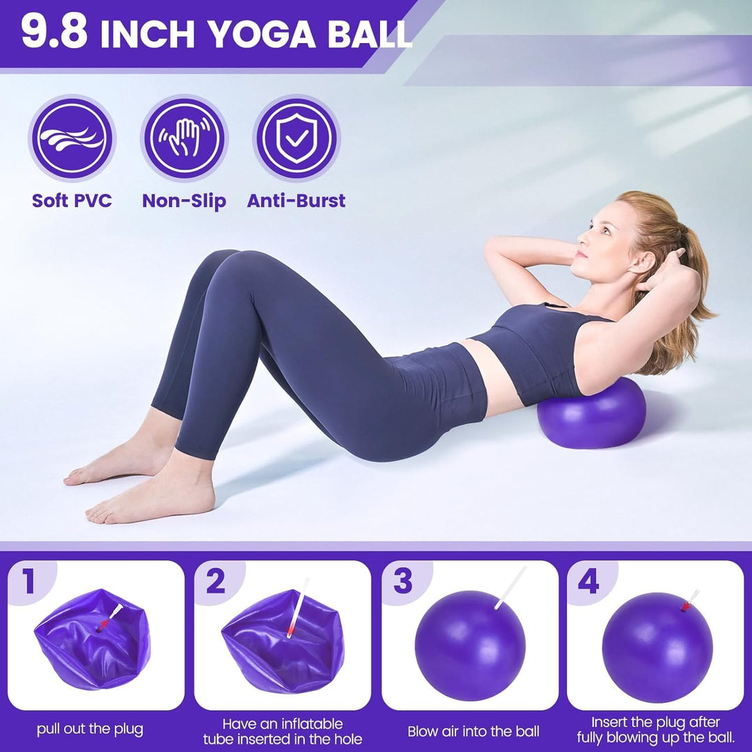9-piece home Pilates set with ring, ball, bands and non-slip socks