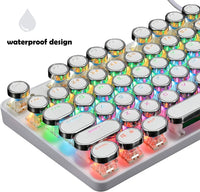 Mechanisch 87-toetsen gamingtoetsenbord met RGB-achtergrondverlichting en blauwe schakelaars