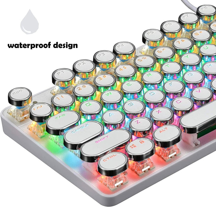 Mechanisch 87-toetsen gamingtoetsenbord met RGB-achtergrondverlichting en blauwe schakelaars