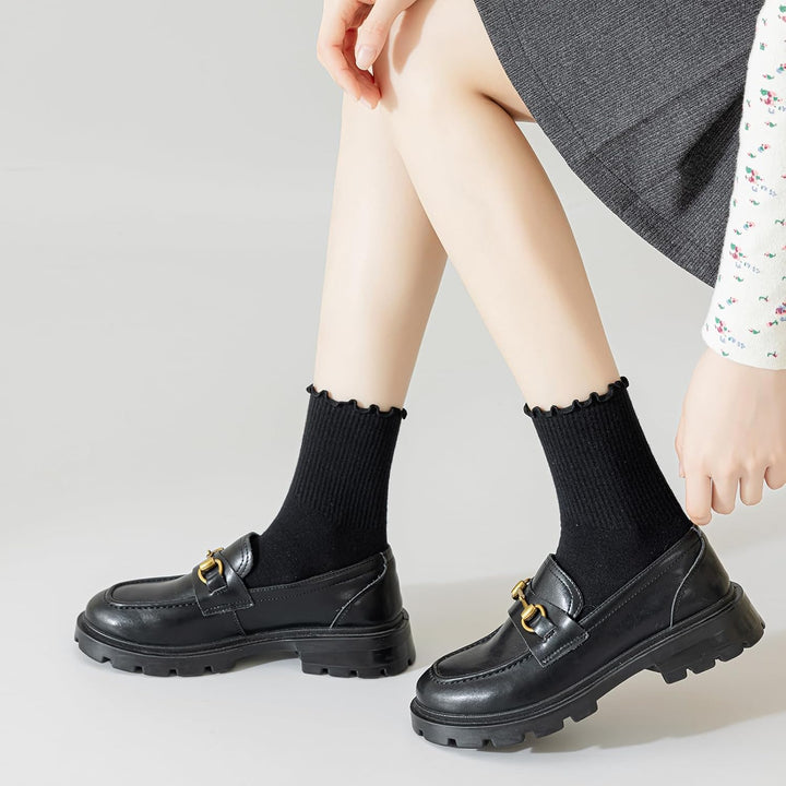 Rüschige Baumwoll Knöchelsocken - Lisa