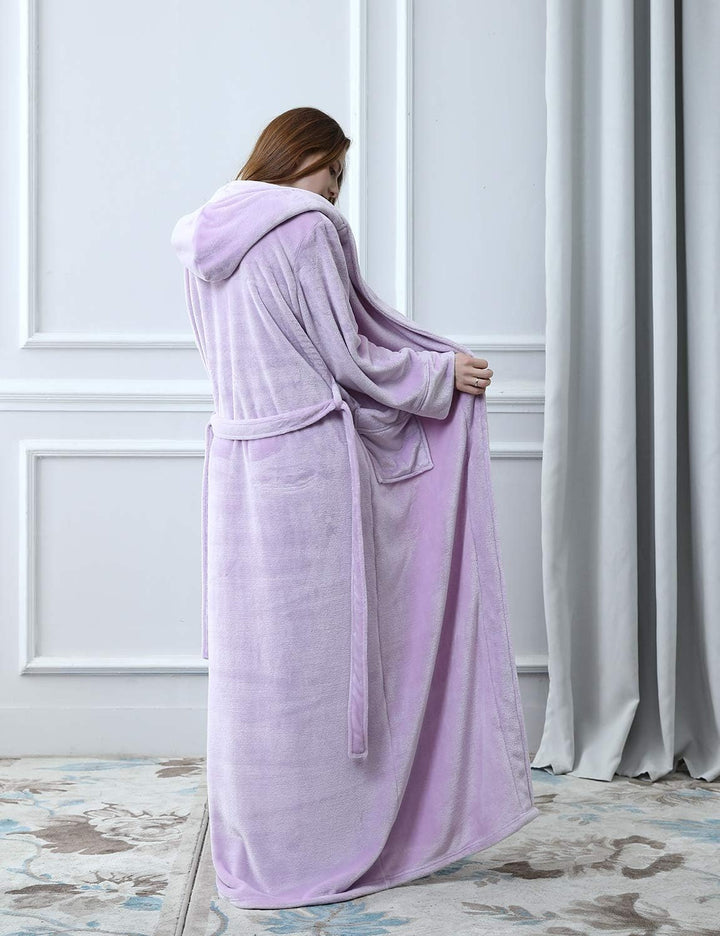 Fluffy Fleece Bathrobe with Hood - CozyFluff